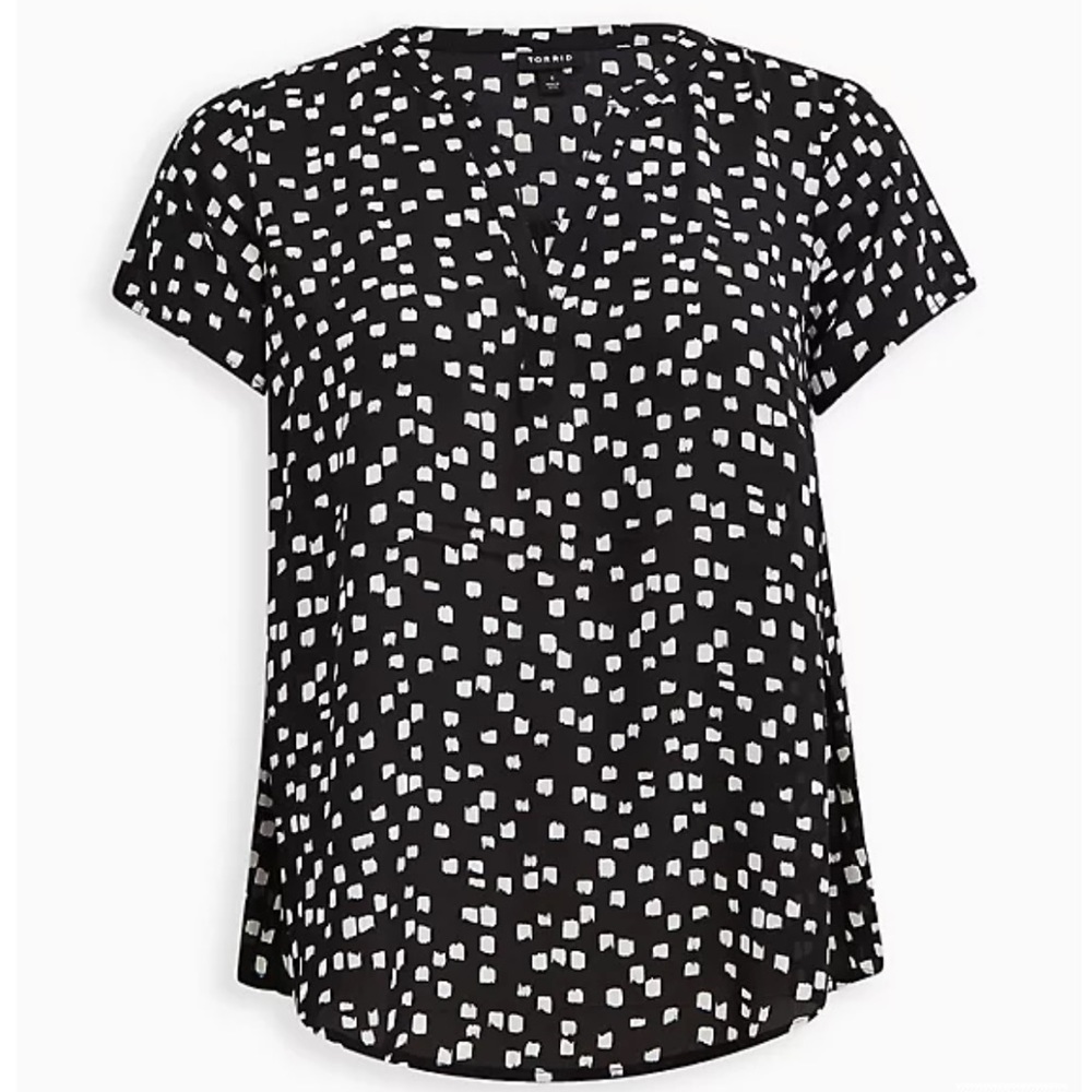 Georgette Dots Split Neck Top - image 2